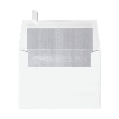 Picture of LUX Invitation Envelopes, A6, Peel & Press Closure, Silver/White, Pack Of 50