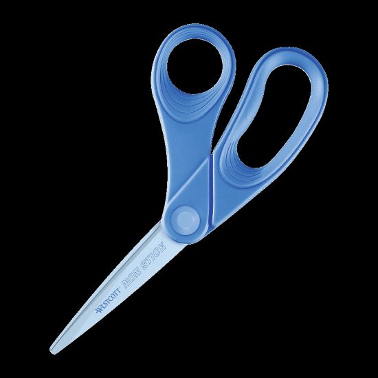 Picture of Westcott Non-Stick Scissors, 8in, Bent, Blue