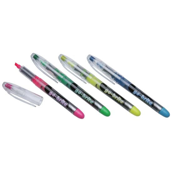 Picture of SKILCRAFT Free Ink Highlighters, Assorted Colors, Box Of 4 (AbilityOne 7520-01-461-3779)