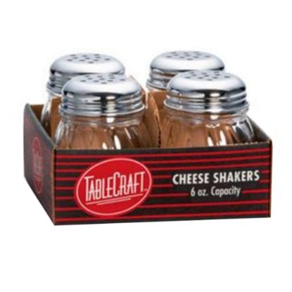 Picture of Tablecraft Glass Cheese Shakers, 6 Oz, Clear, Pack Of 4 Shakers