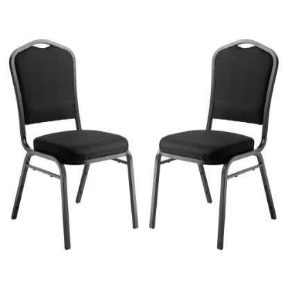 Picture of National Public Seating 9300 Series Deluxe Upholstered Banquet Chairs, Black/Ebony Black, Pack Of 2 Chairs