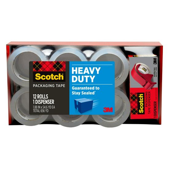 Picture of Scotch Heavy-Duty Shipping Packing Tape With Dispenser, 1-7/8in x 54.6 Yd., Pack Of 12 Rolls