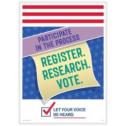 Picture of ComplyRight Get Out The Vote Posters, Participate In The Process, English, 10in x 14in, Pack Of 3 Posters