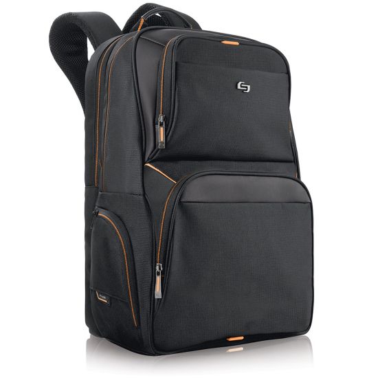 Picture of Solo New York Everyday Backpack with 17.3in Laptop Compartment, Black/Orange