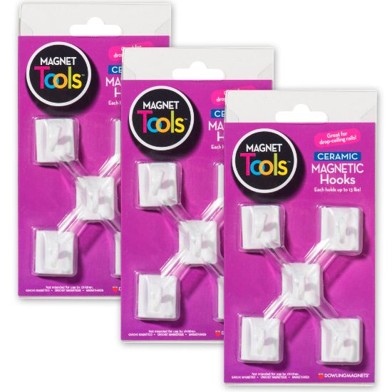 Picture of Dowling Magnets Ceramic Magnetic Hooks, 5 Per Pack, 3 Packs