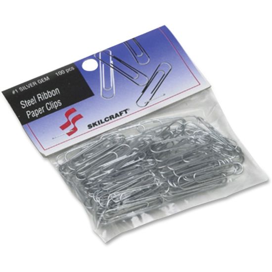 Picture of SKILCRAFT Paper Clips, Bag Of 100, Silver (AbilityOne 7510-01 467-6738)