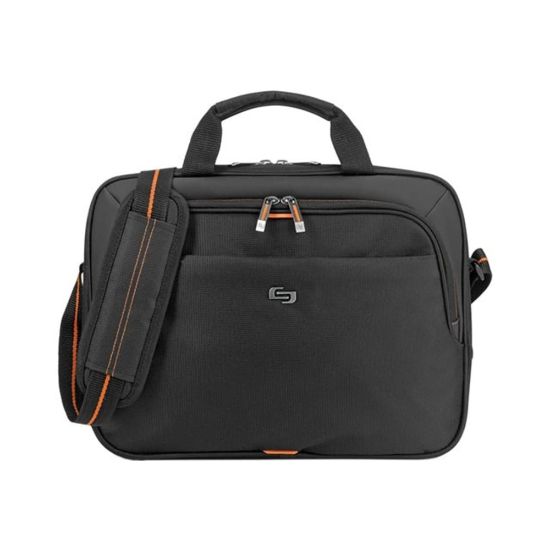 Picture of Solo New York Ace Slim Briefcase For 15.6in Laptops, Black/Orange