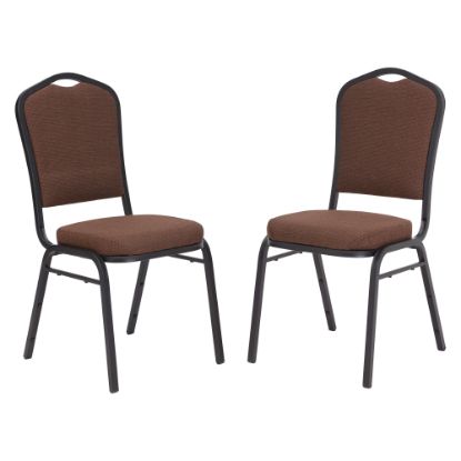 Picture of National Public Seating 9300 Series Deluxe Upholstered Banquet Chairs, Chocolatier/Black, Pack Of 2 Chairs