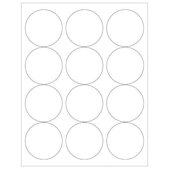 Picture of Tape Logic Inkjet/Laser Labels, LL146, Round, 2 1/2in, White, Case Of 1,200