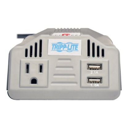 Picture of Tripp Lite Ultra-Compact Car Inverter 200W 12V DC to 120V AC 2 USB Charging Ports 1 Outlet - DC to AC power inverter + battery charger - 12 V - 200 Watt - output connectors: 2