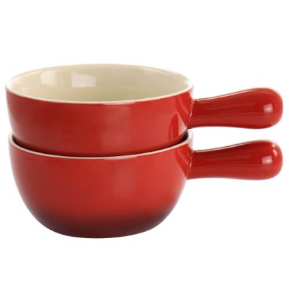 Picture of Gibson Crock Pot 2-Piece Stoneware Soup Bowl Set, 22 Oz, Red