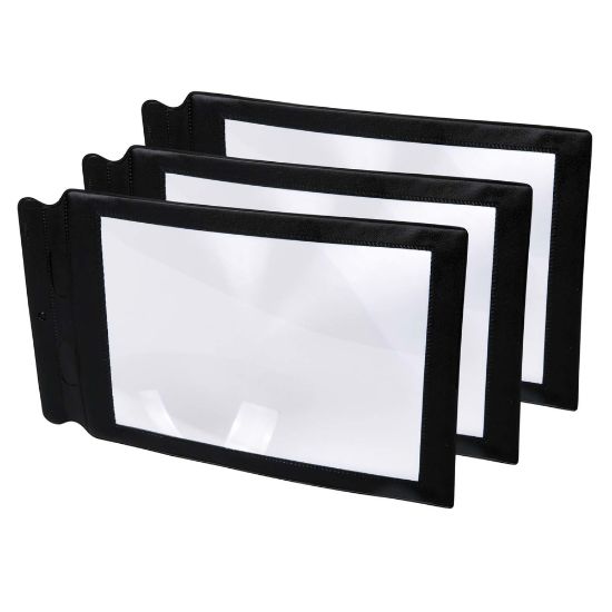 Picture of TickiT Sheet Magnifiers, 8-3/4in x 5-1/2in, Black, All Ages, Pack Of 3 Magnifiers