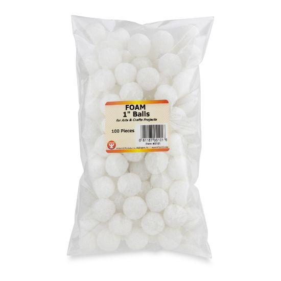 Picture of Hygloss Craft Foam Balls, 1 Inch, White, Pack Of 100