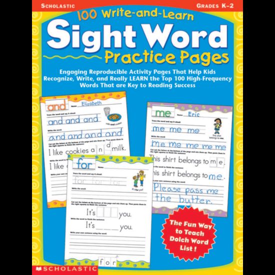 Picture of Scholastic 100 Write & Learn Sight Word Practice Pages