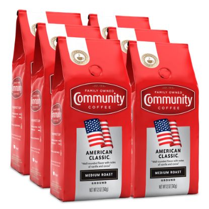 Picture of Community Coffee Arabica Ground Coffee, American Classic, 12 Oz Per Bag, Carton Of 6 Bags