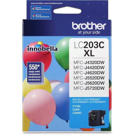 Picture of Brother LC203 Cyan High-Yield Ink Cartridge, LC203C