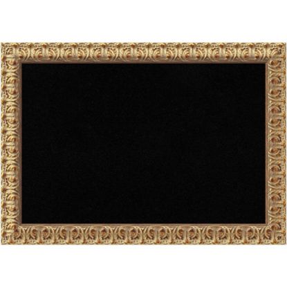 Picture of Amanti Art Florentine Non-Magnetic Cork Bulletin Board, 27in x 19in, Black, Gold Wood Frame