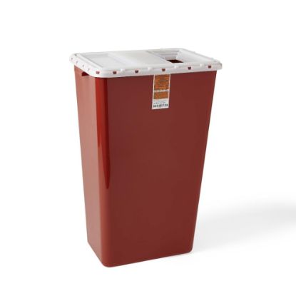 Picture of Medline Biohazard Containers, Slide Lid, 18 Gallons, Red, Pack Of 5