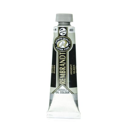 Picture of Rembrandt Artists Oil Colors, 40 mL, Silver, 800