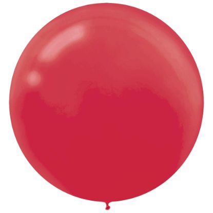 Picture of Amscan 24in Latex Balloons, Apple Red, 4 Balloons Per Pack, Set Of 3 Packs