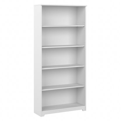 Picture of Bush Business Furniture Cabot 67inH 5-Shelf Bookcase, White, Standard Delivery