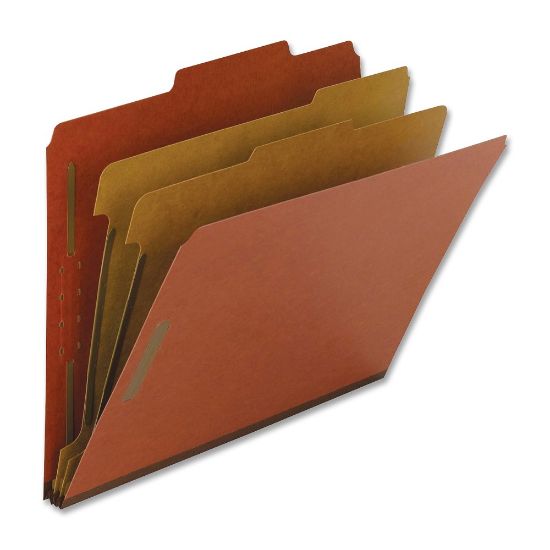 Picture of Nature Saver Classification Folders, Legal Size, 2 Partitions, 100% Recycled, Red, Box Of 10