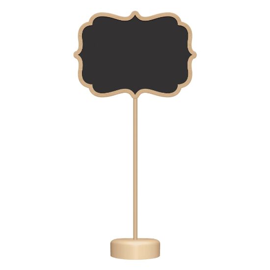 Picture of Amscan Standing Chalkboard Signs, 6-1/2in x 3-1/2in, Gold, Pack Of 8 Signs