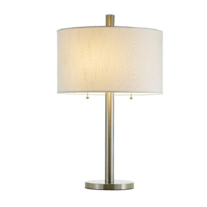 Picture of Adesso Boulevard Table Lamp, 28inH, White Shade/Silver Base