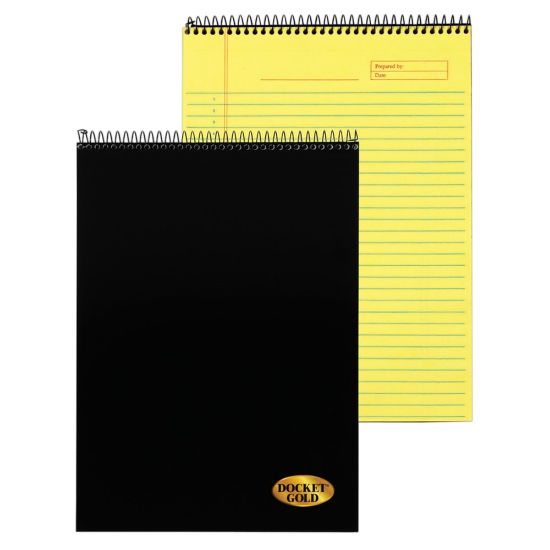 Picture of TOPS Docket Gold Wirebound Writing Tablet, 8 1/2in x 11in, 70 Sheets, Canary