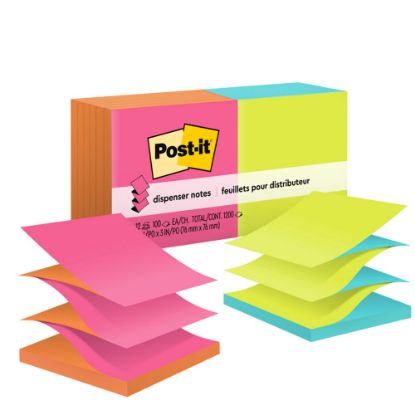 Picture of Post-it Pop Up Notes, 3 in x 3 in, 12 Pads, 100 Sheets/Pad, Clean Removal, Poptimistic Collection