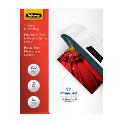 Picture of Fellowes Thermal Laminating Pouches, 9in x 11-1/2in, Clear, Pack of 200 Pouches