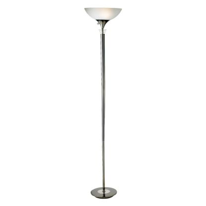 Picture of Adesso Metropolis 300W Torchiere Floor Lamp, 71 1/2inH, Frosted White Shade/Black Nickel Base