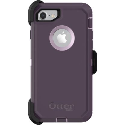 Picture of OtterBox Defender Carrying Case (Holster) Apple iPhone 8, iPhone 7 Smartphone - Purple Nebula - Polycarbonate Holster, Synthetic Rubber Cover - Belt Clip