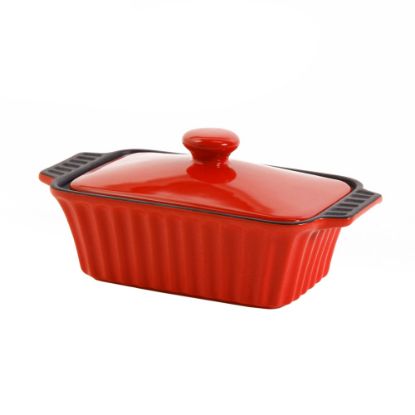 Picture of Crock-Pot Denhoff Non-Stick Ribbed Casserole Dish, 8-1/2in, Red