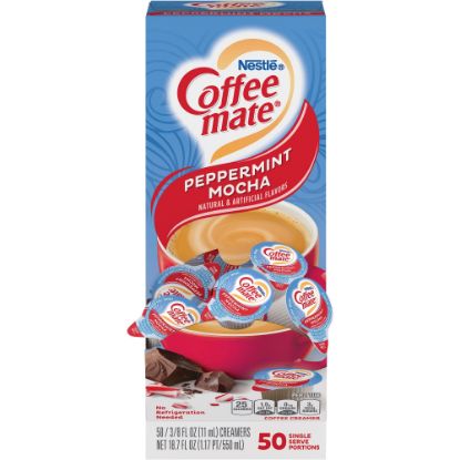 Picture of Nestle Coffee-mate Liquid Creamer, Peppermint Mocha Flavor, 0.38 Oz Single Serve x 50