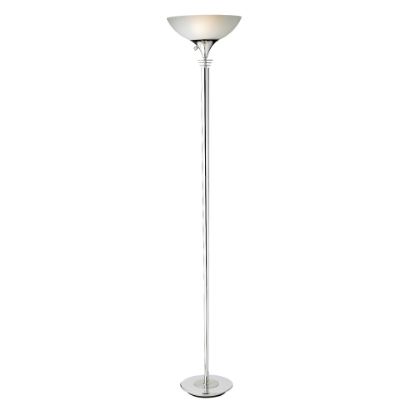 Picture of Adesso Metropolis 300W Torchiere Floor Lamp, 71 1/2inH, Frosted White Shade/Chrome Base