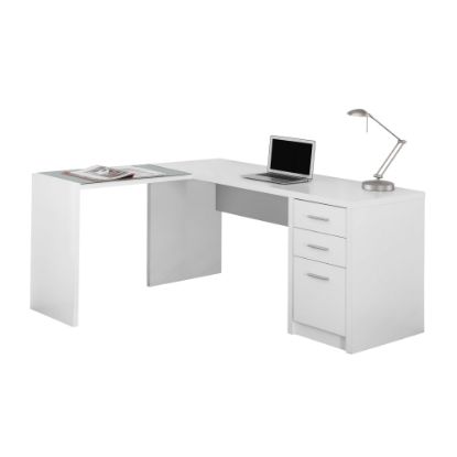 Picture of Monarch Specialties 60inW Corner Desk With 3 Drawers, White