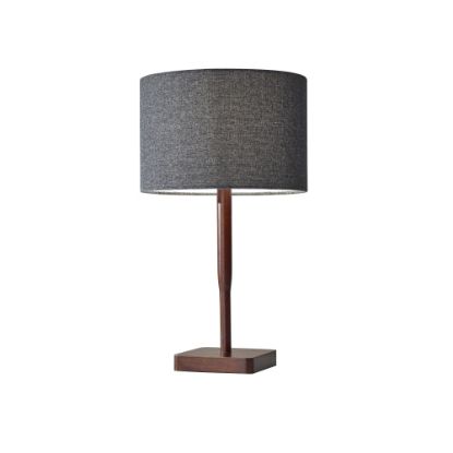 Picture of Adesso Ellis Table Lamp, 21inH, Dark Gray Shade/Walnut Base