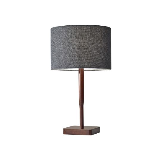 Picture of Adesso Ellis Table Lamp, 21inH, Dark Gray Shade/Walnut Base