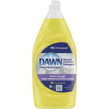 Picture of Dawn Manual Pot/Pan Detergent - For Dish - 38 fl oz (1.2 quart) - Lemon Scent - 1 Bottle - Yellow