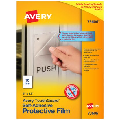 Picture of Avery TouchGuard 73606 Protective Film Sheets, 9inH x 12inW, Pack Of 10 Sheets