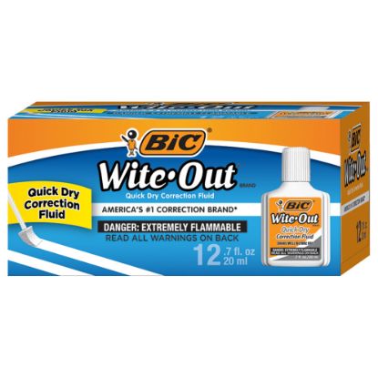 Picture of BIC Wite-Out Quick Dry Correction Fluid With Foam Applicator, White, Pack Of 12