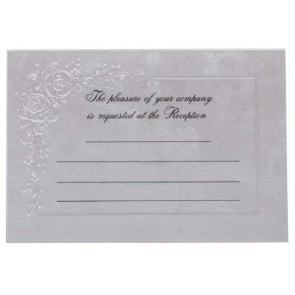 Picture of JAM Paper Wedding Reception Invitations, 4-7/8in x 3-3/8in, Metallic/Flowers, Pack Of 25 Invitations