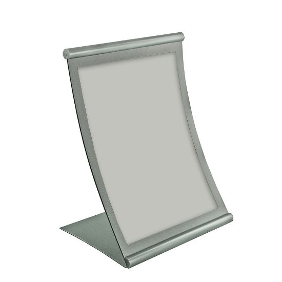 Picture of Azar Displays Curved Metal-Frame Sign Holder, 14in x 8 1/2in, Silver