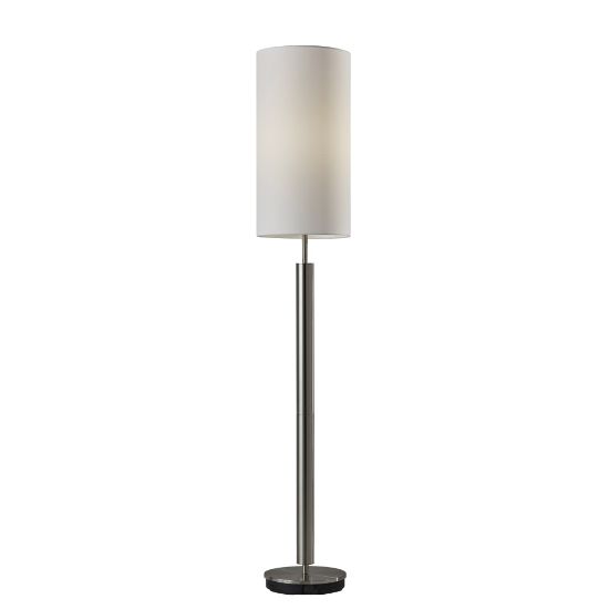 Picture of Adesso Hollywood Floor Lamp, 58inH, Ivory Shade/Brushed Steel Base