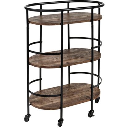 Picture of Honey Can Do 3-Tier 13in Rolling Bar Cart, Black/Brown