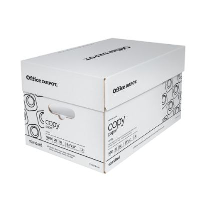 Picture of Office Depot Copy Paper, 10 Reams, White, Letter (8.5in x 11in), 5000 Sheets Per Case, 20 Lb, 92 Brightness