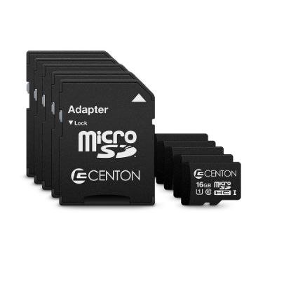 Picture of Centon microSD Memory Cards, 8GB, Pack Of 5 Memory Cards, S1-MSDHU1-8G-5-B