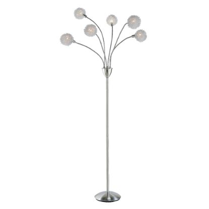 Picture of Adesso Pom Pom Floor Lamp, 68ft, White Shade/Brushed Steel Base