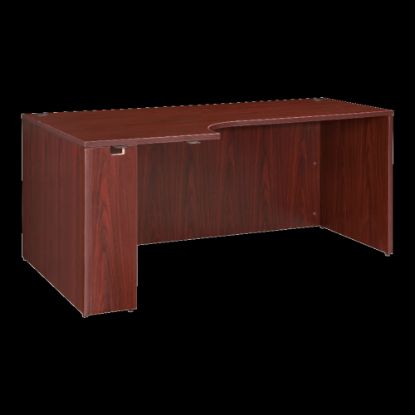 Picture of Lorell Essentials 66inW Corner Computer Desk Credenza, Left, Mahogany